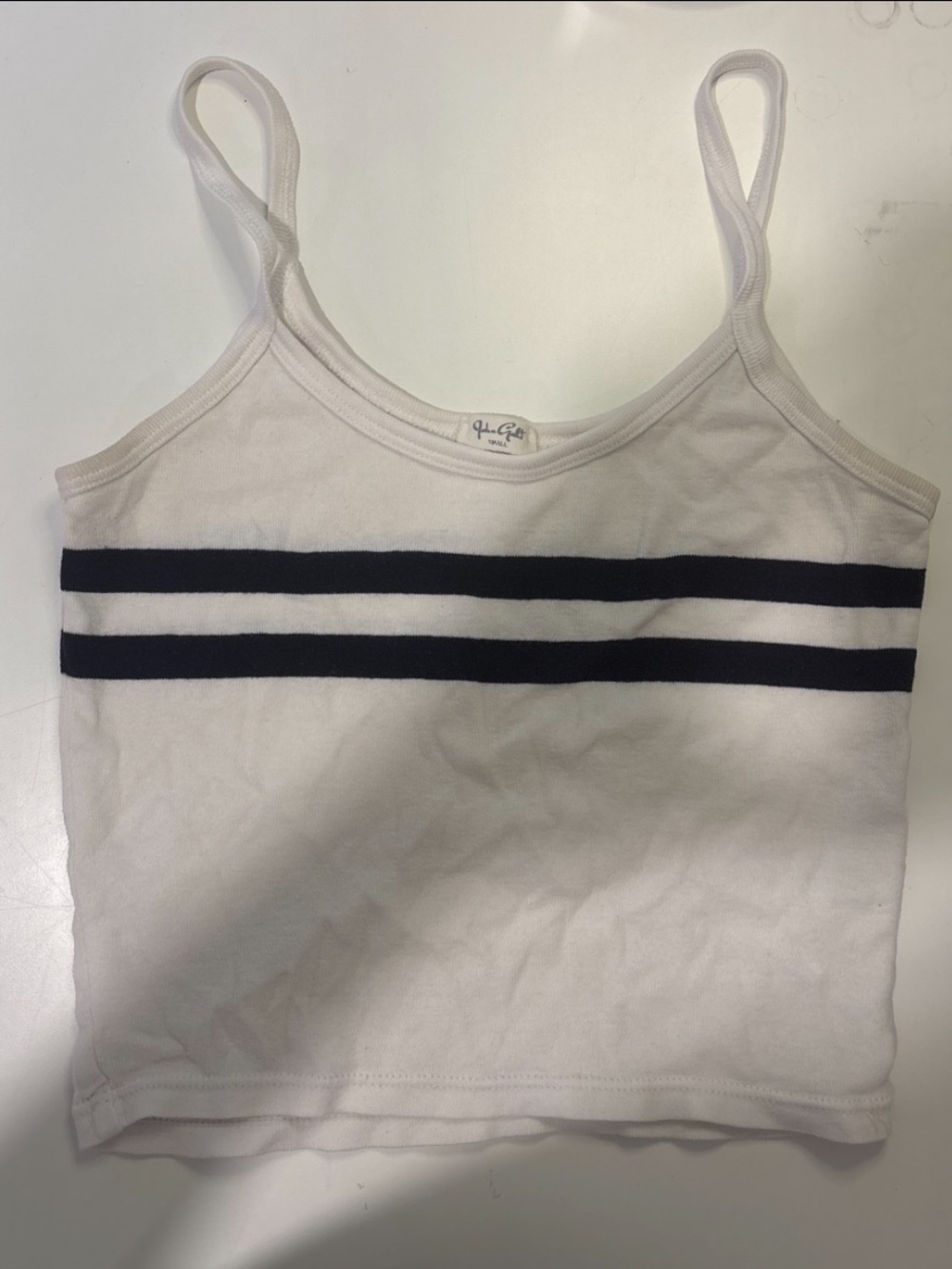 Brandy Melville White Cami with Navy Stripes - Picture 1 of 1